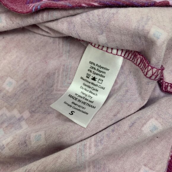 LuLaRoe S Women's Geometric Patterned High-Low Hem Irma Tunic Top Pink - Picture 3 of 6